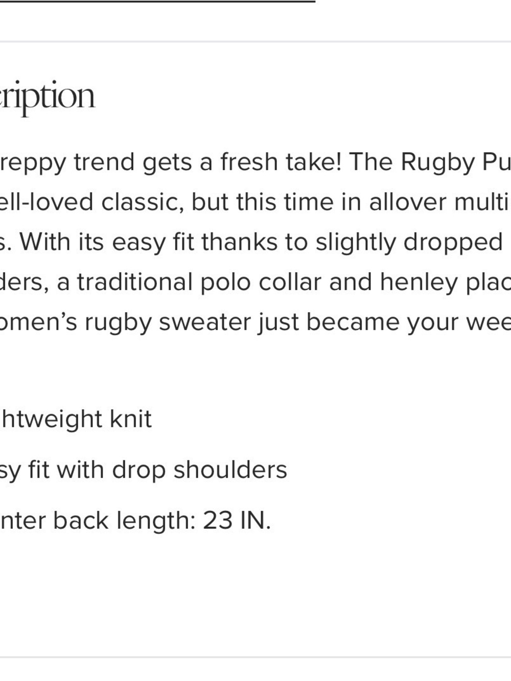 Cabi Rugby Pull over - Picture 5 of 5